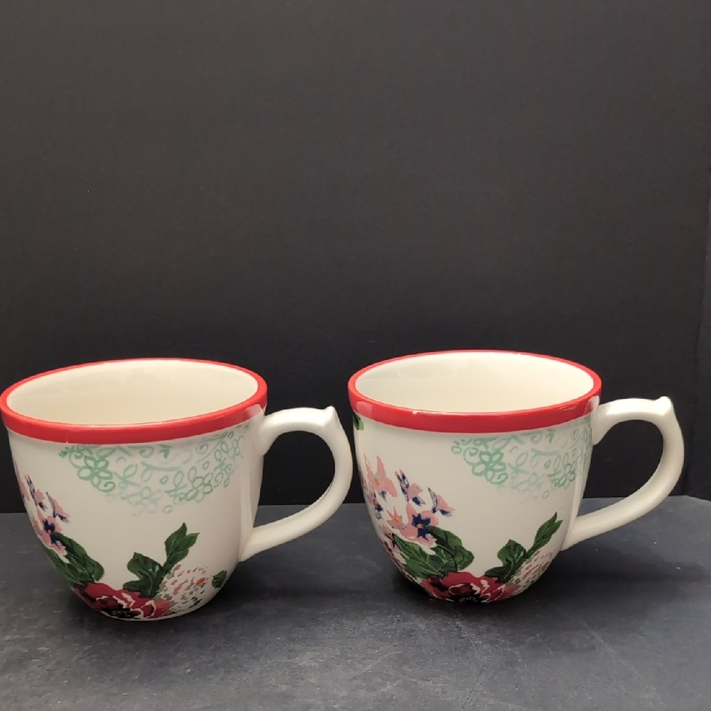 The Pioneer Woman Lot Of 2 Flea Market Country Garden Mugs.